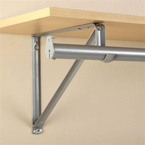 metal closet shelf brackets|ceiling mount closet rod bracket.